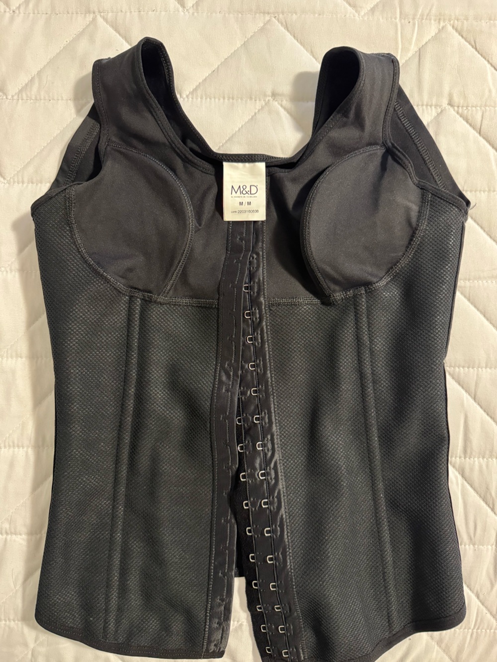 M&D Black Front-Closure Shapewear Vest
